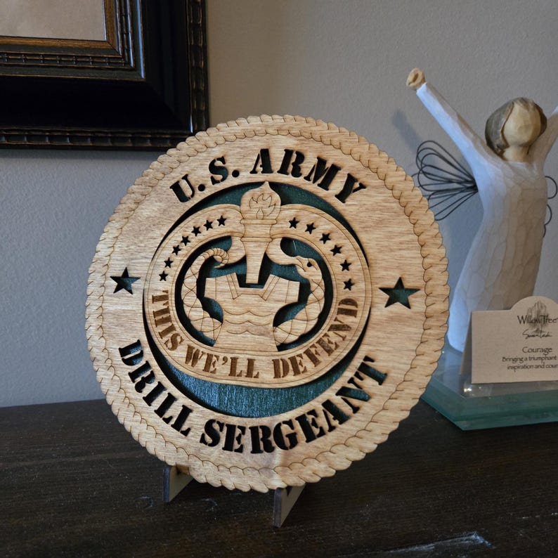 US Army Drill Sergeant Wall Art / Desktop Tribute Plaque - Etsy