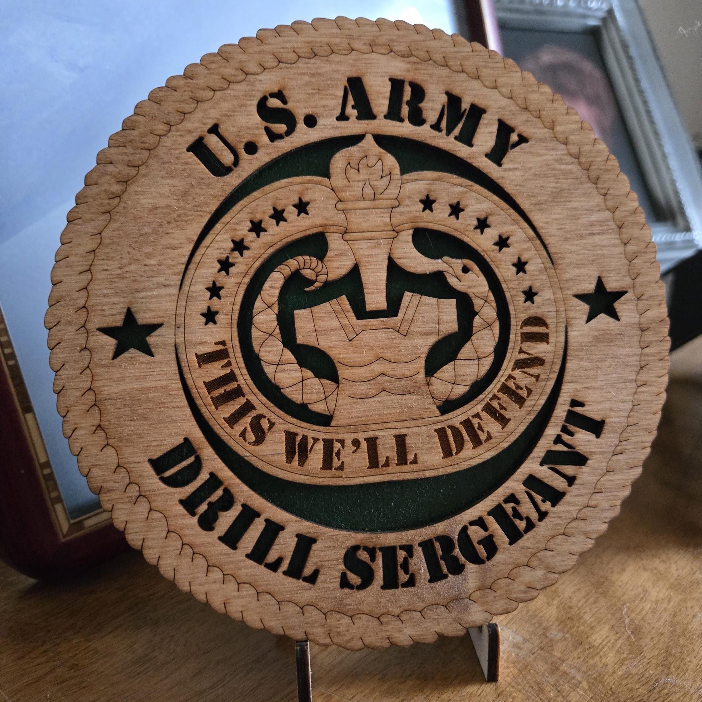 US Army Drill Sergeant Wall Art / Desktop Tribute Plaque - Etsy