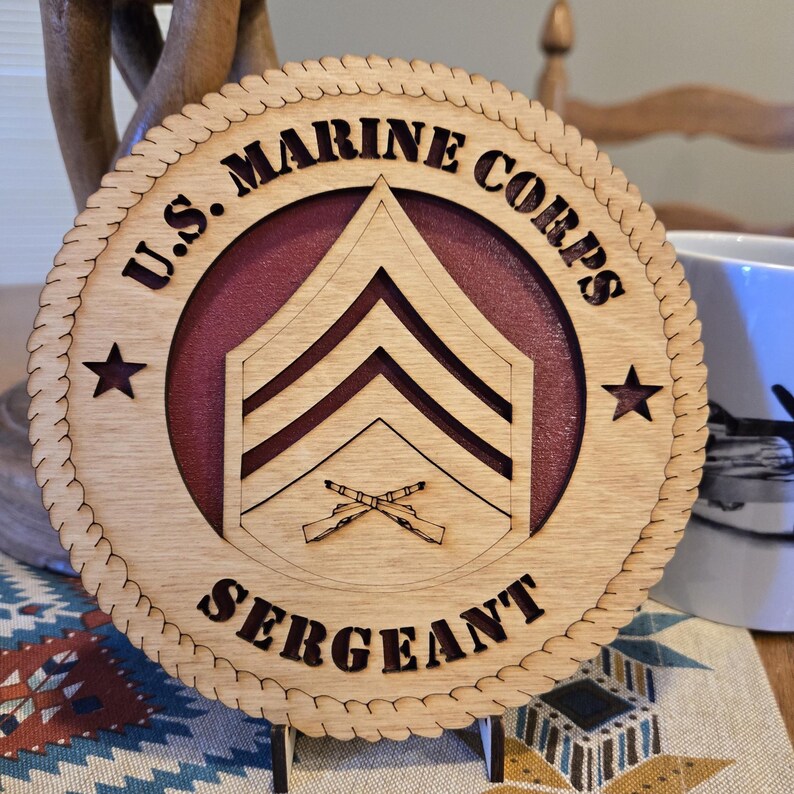 Sergeant Border US Marine Corps Sergeant Wall / Desktop Tribute Plaque - USMC Hobbyist ...