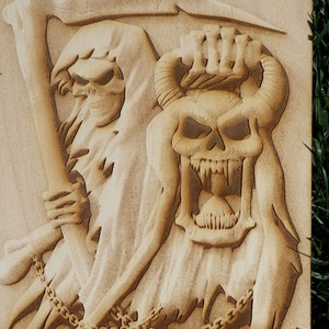 Grim Reaper - No One Lives Forever! - Scary Laser Engraved Wall Decor/Wall Art