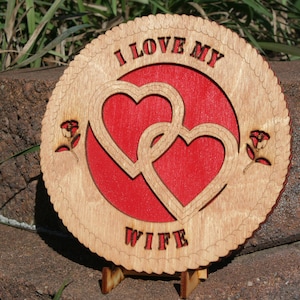 I Love My Wife Desktop Tribute - Gift for Her - Gift for Wife - Married Home Decor - Anniversary Gift - Wife Gift - Wedding Gift For Wife