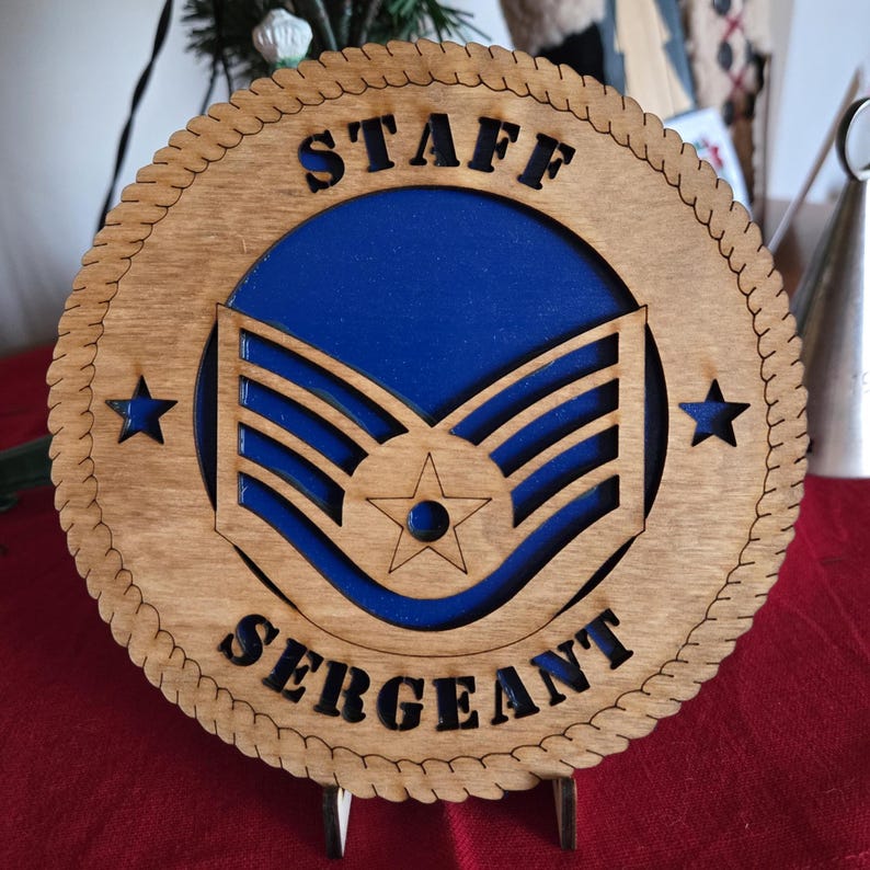 Sergeant Border US Air Force Staff Sergeant Wall / Desktop Tribute Plaque - Etsy