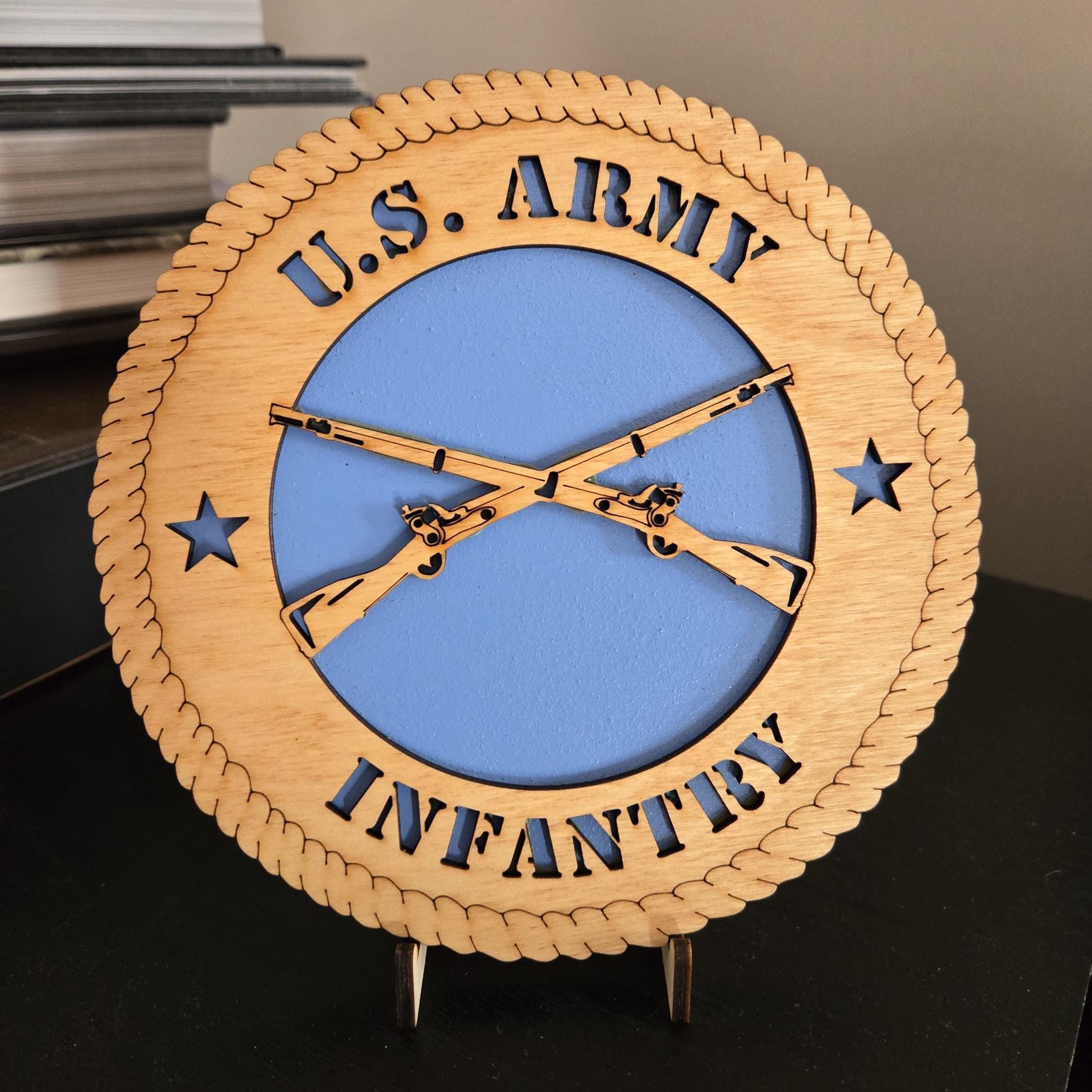 U.S. Army Infantry Crossed Rifles Wall Plaque | 3D Wood Infantry Disk ...