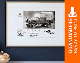 Land Rover Versatile World vintage car poster vintage vehicle poster vintage poster Land Rover poster old car poster