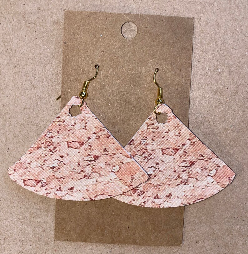 Cork Board Tri Faux Leather Earrings
