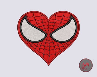Valentine Heart Machine Embroidery Designs Spiderman Heart - Etsy Canada