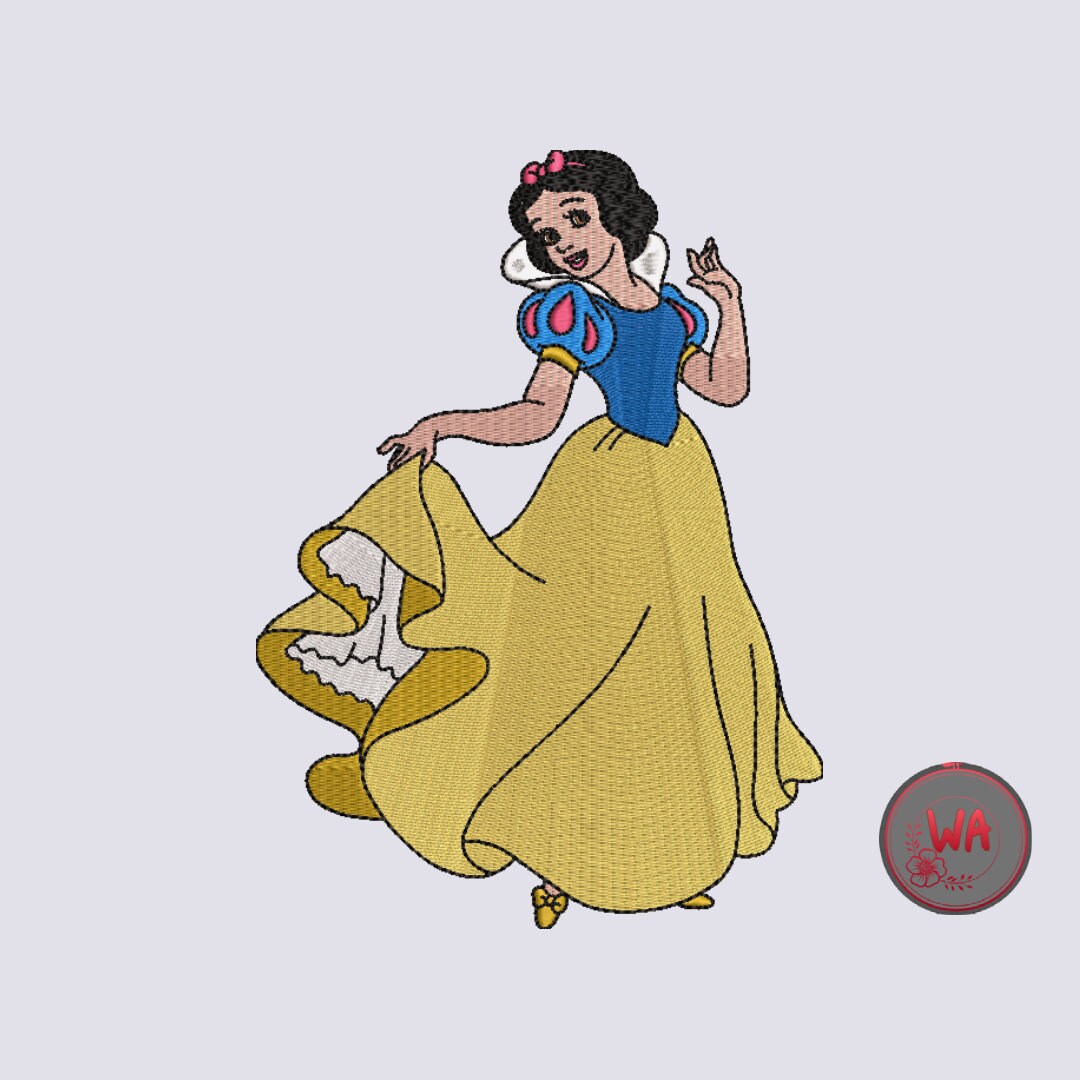 Princess Snow White Machine Embroidery Design, Princess Digital