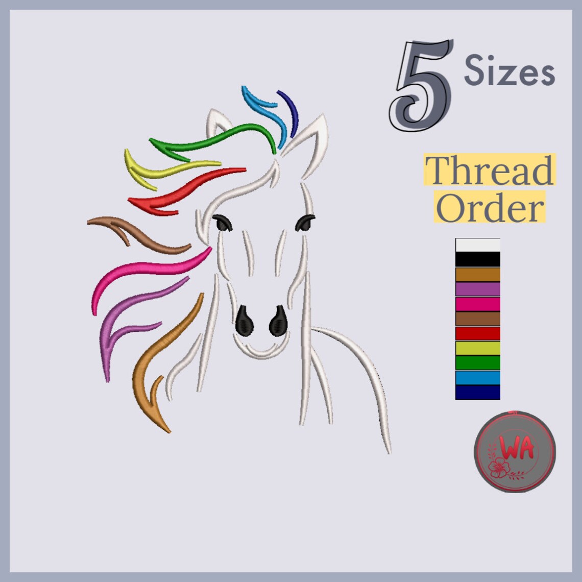 Horse Head OutlineMachine Embroidery Design Elegant Horse Etsy Polska