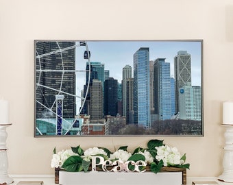 Frame Tv Artwork *Instant Download* Navy Pier Chicago Skyline