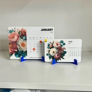 2025- 2026 Monthly Desk Calendar With Stand | Office Decor | Coworkers Gift | Floral, Nature, Abstract Beautiful Calendar