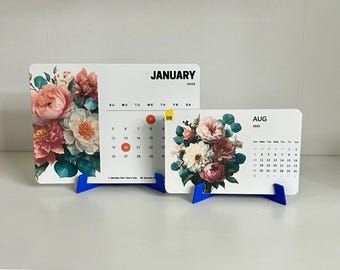 Calendario de escritorio floral 2025-2026: Decoración de oficina, regalo para compañeros de trabajo