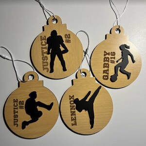 Personalized Sports Ornament, Custom Player Ornaments, Jersey Number, Sport Ornament, Team Ornaments,