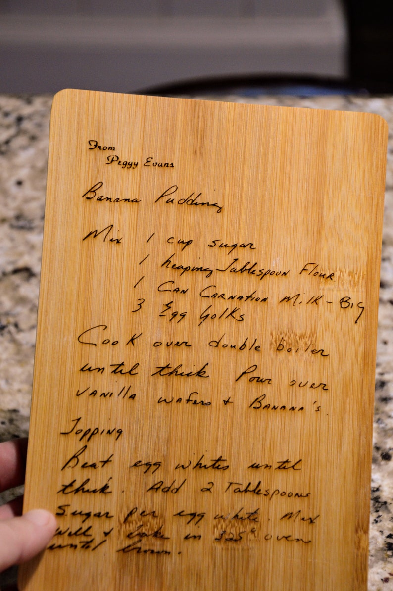Recipe Engraved Cutting Boards Custom Cutting Board Etsy