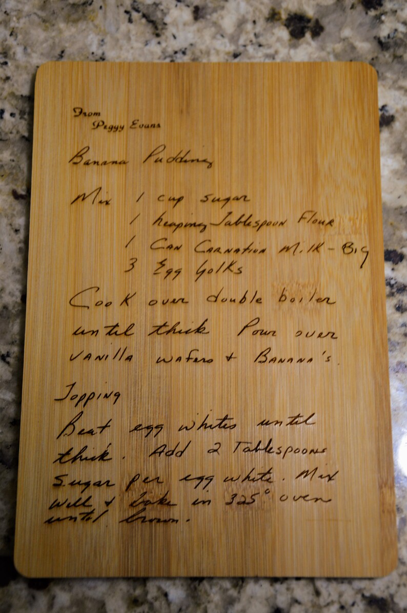 Recipe Engraved Cutting Boards Custom Cutting Board Personalized