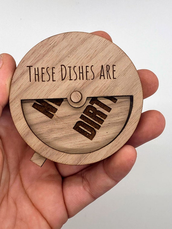 Dishwasher Magnet Natural Two Tone Clean Dirty Magnetic Sign for Dishwasher
