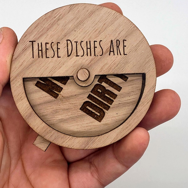 Spinning Dishwasher Magnet/ Clean Dirty Spin Magnet / Rotate Dishwasher Magnet/ Wood Dishwasher Clean Dirty Magnet