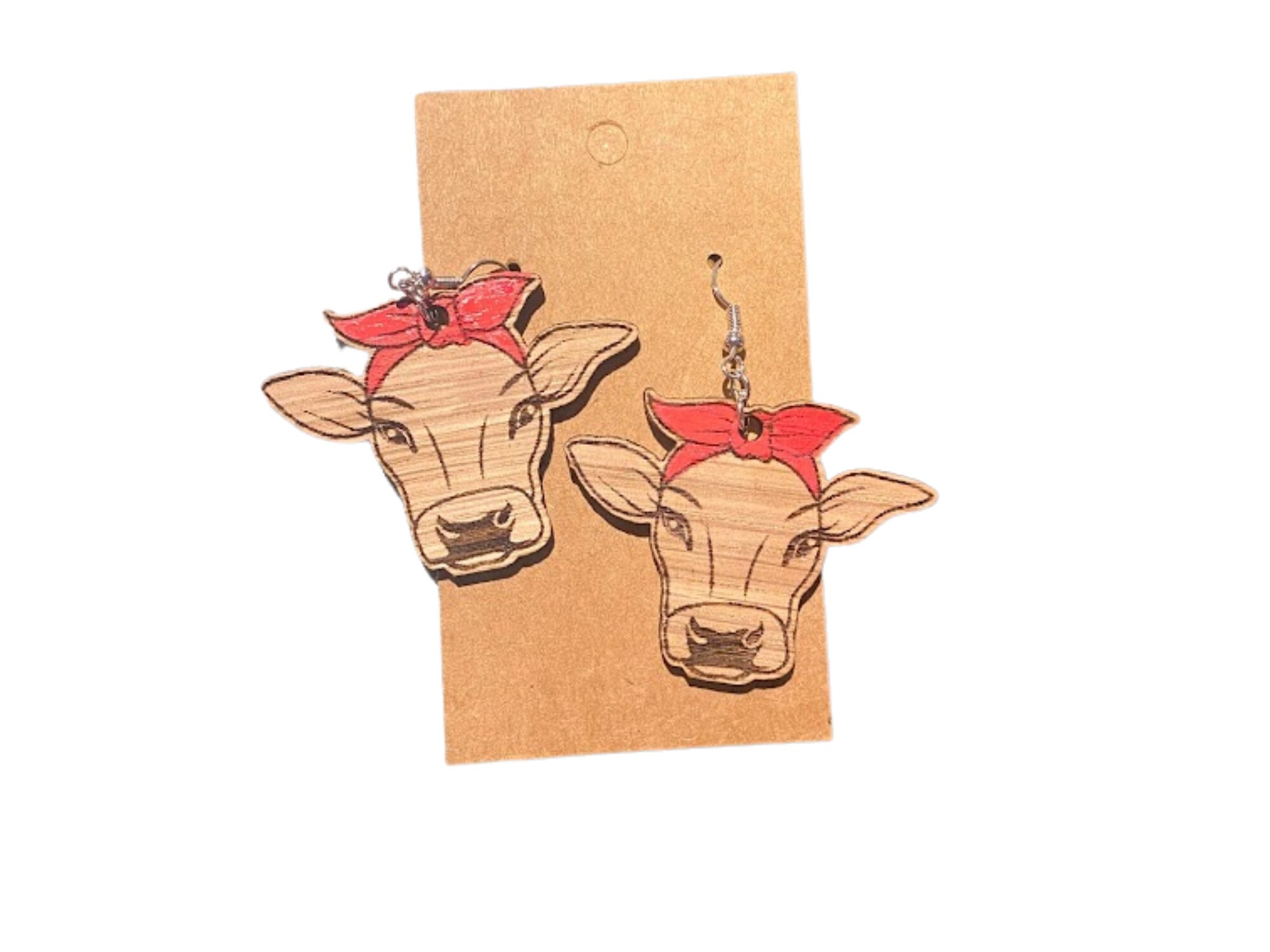 Jersey Cow Earrings Cow Earrings Cow Dangles Hand Painted Etsy