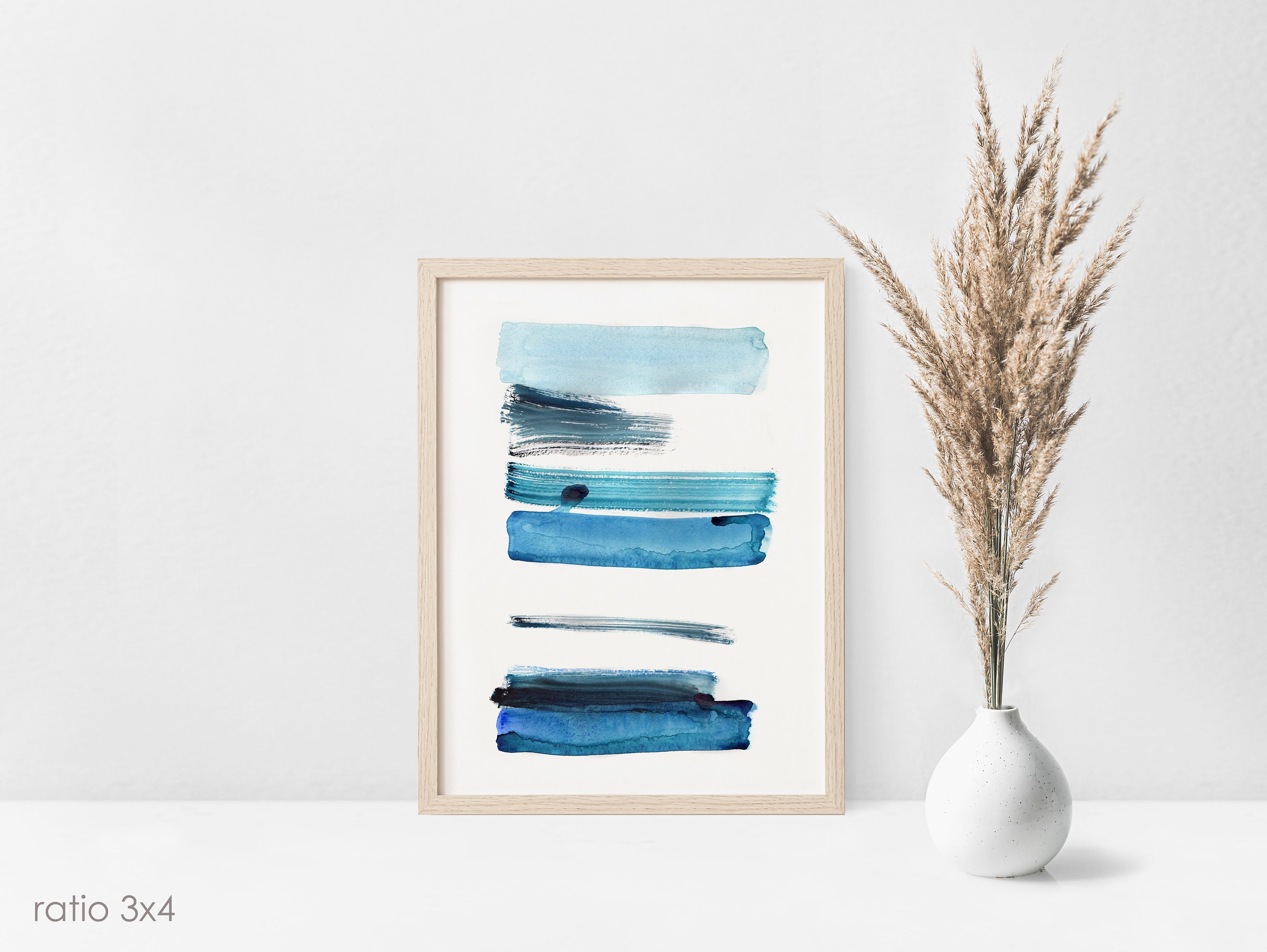 Watercolor Painting Wall Art Print Abstract Blue Art Wall Etsy UK