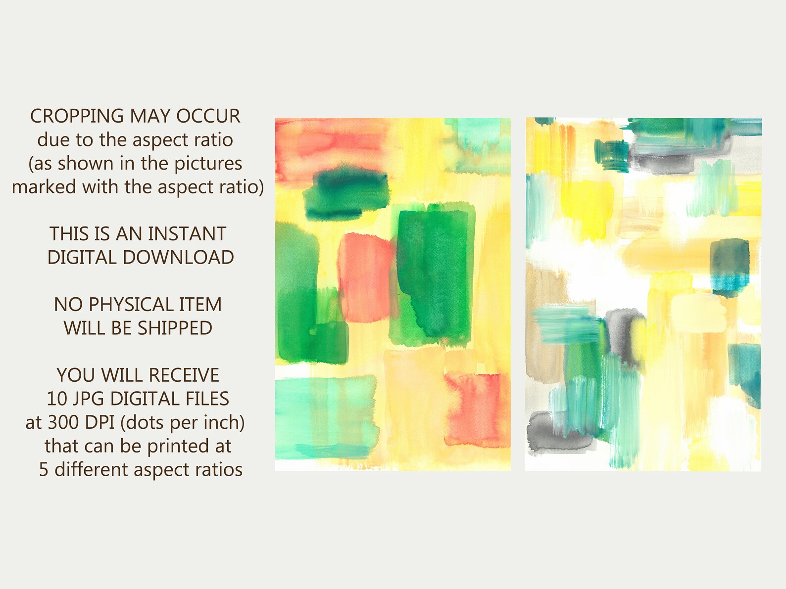 Watercolor Paintings Set of 2 Minimalist Wall Art Decor Wall Etsy