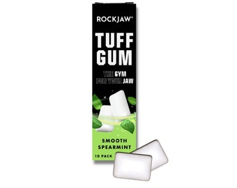 ROCKJAW® Jawline Chewing Gum - Tuff Gum 2.0 W/ 20 mg di caffeina, taurina + vitamine del gruppo B - Confezione da 10