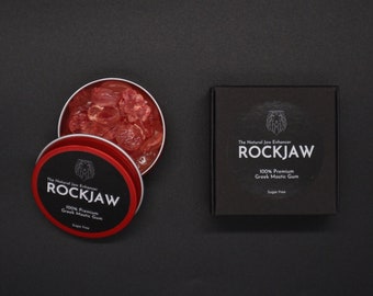 ROCKJAW® Jawline Gum - Gomma mastice duro di Chios aromatizzato per Jawline (fornitura per 2 settimane) - RIUTILIZZABILE due volte!
