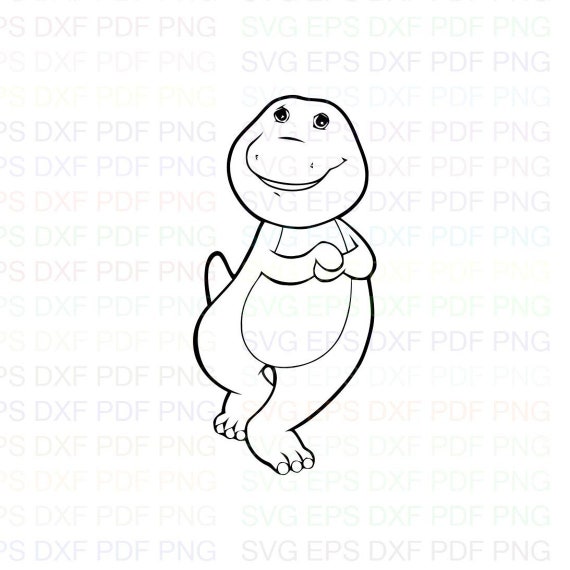 Barney10 Outline Svg Dxf Eps Pdf Png Cricut Cutting File Etsy