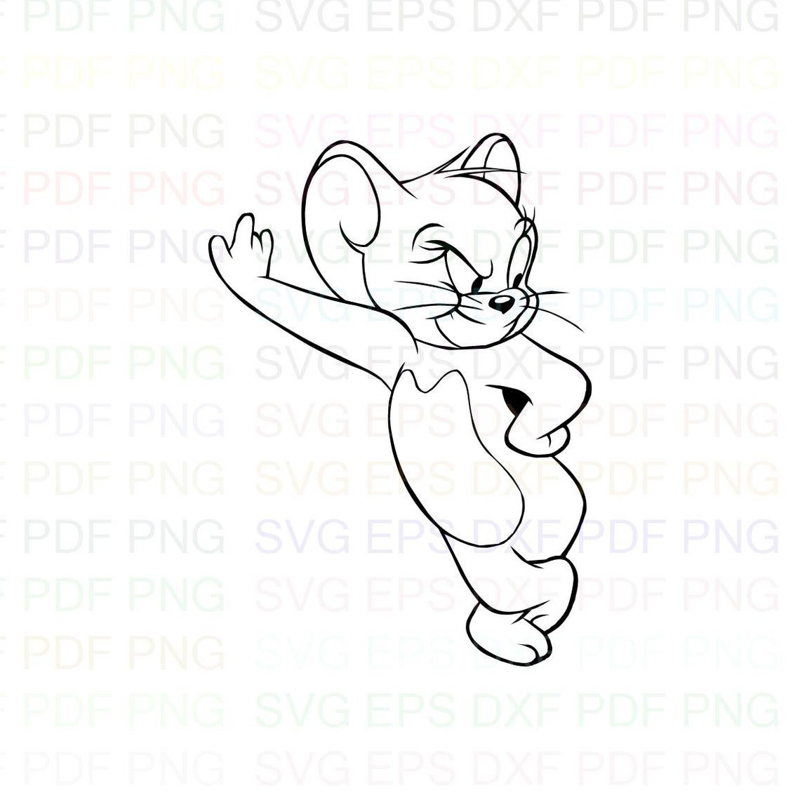 Jerry 3 Tom and Jerry Outline Svg Dxf Eps Pdf Png Cricut Etsy India