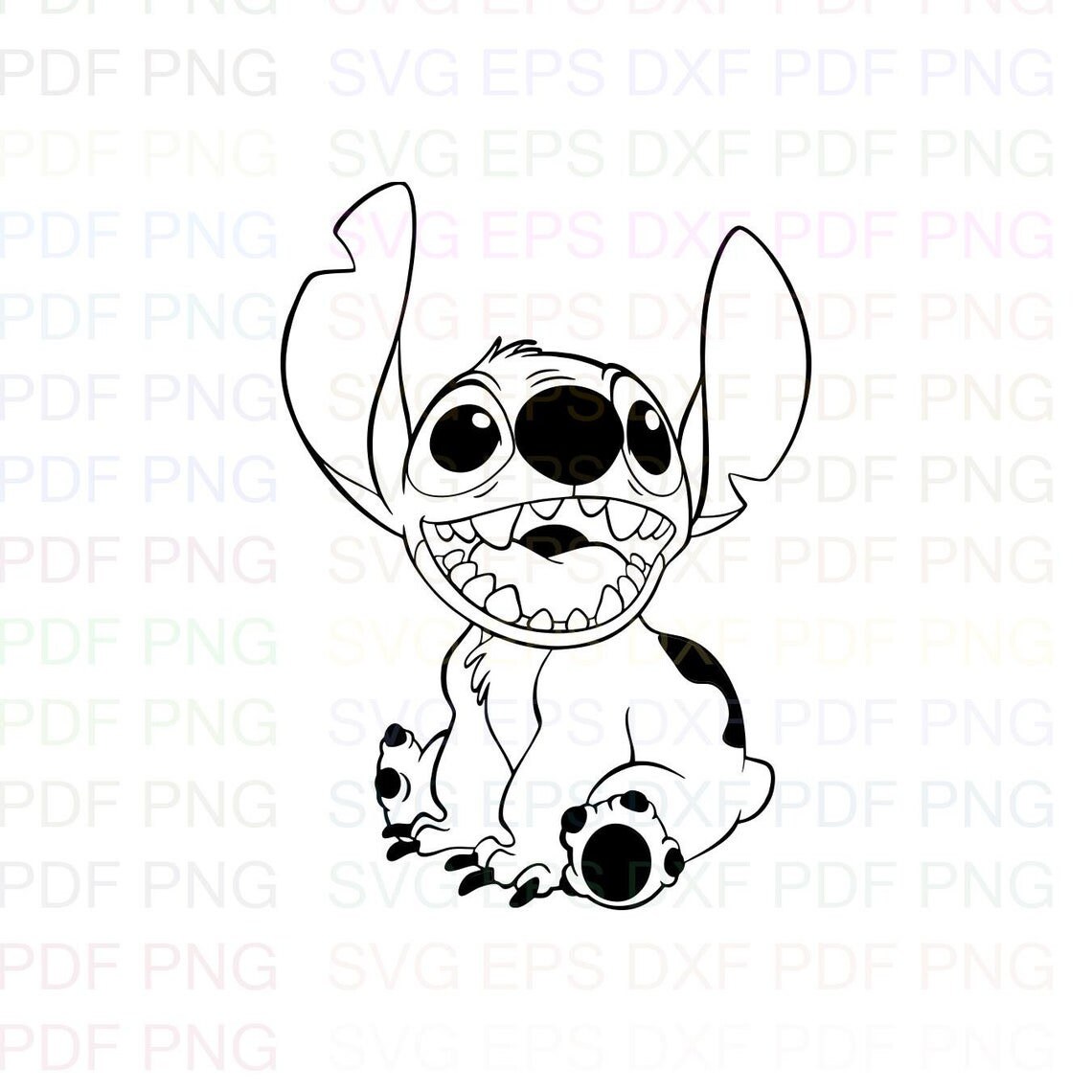 Stitch 2 Lilo And Stitch Outline Svg Dxf Eps Pdf Png Cricut Etsy Canada