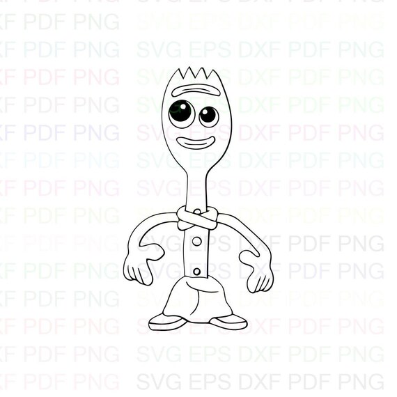 Forky Happy Toy Story Outline Svg Dxf Eps Pdf Png Cricut - Etsy