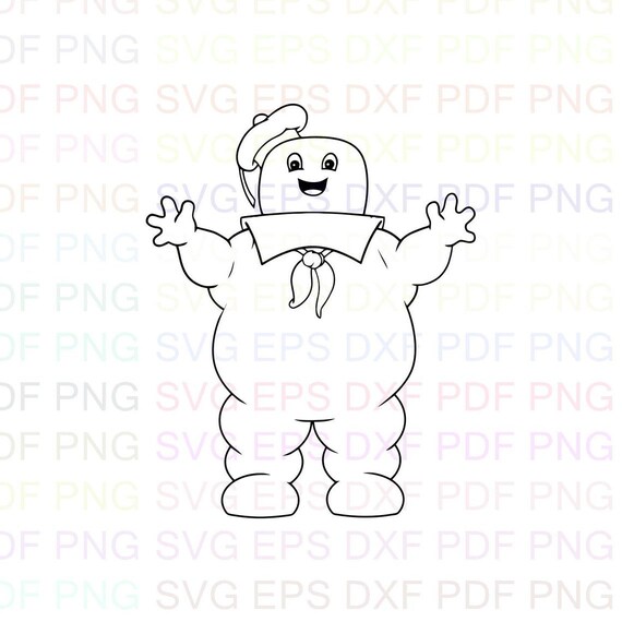 Stay Puft Marshmallow Man Outline Svg Dxf Eps Pdf Png Cricut Etsy