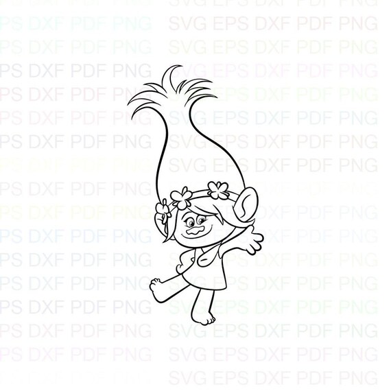 Poppy Hand Trolls Outline Svg Dxf Eps Pdf Png Cricut Cutting - Etsy