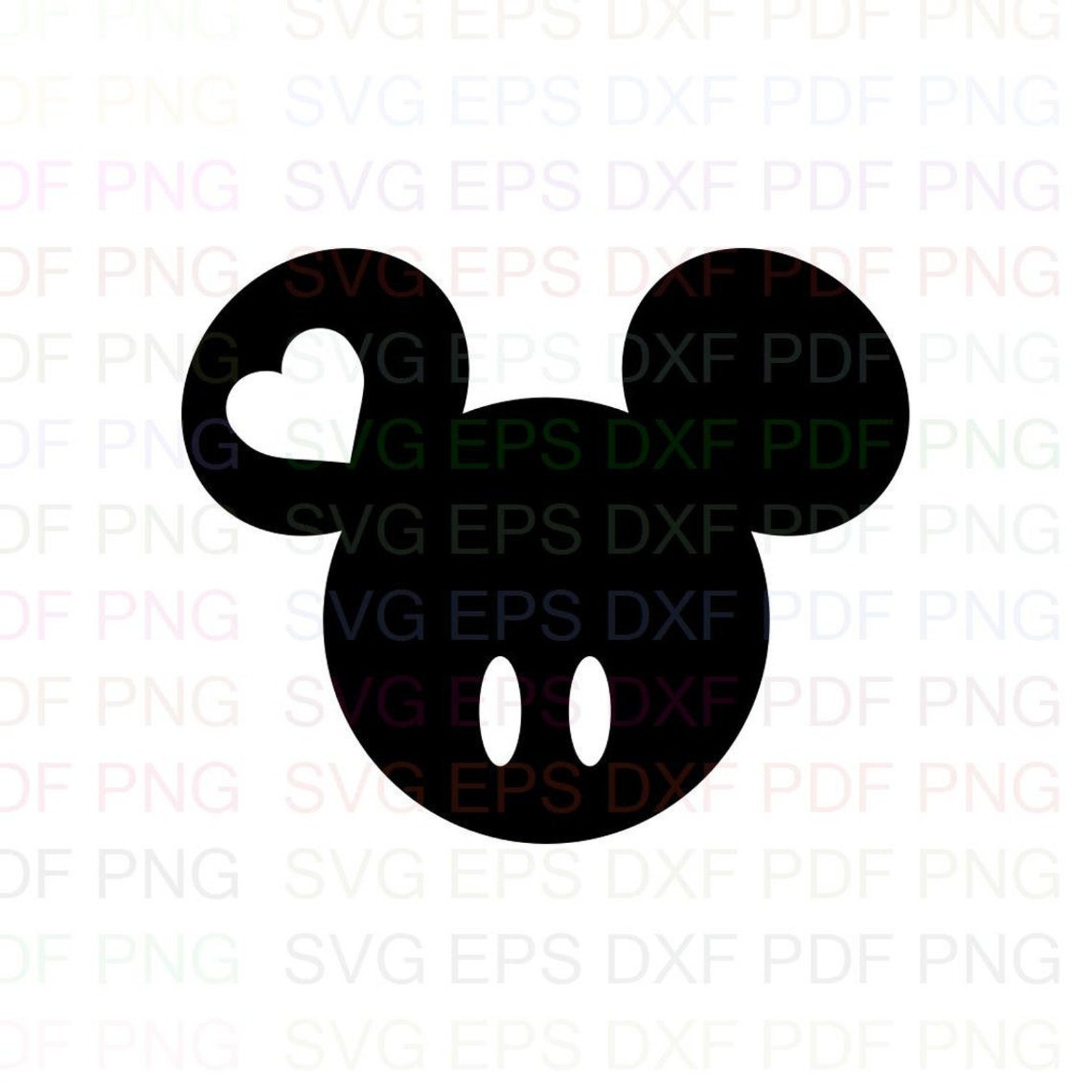 Mickey Heart Mickey Mouse Outline Svg Dxf Eps Pdf Png Cricut - Etsy