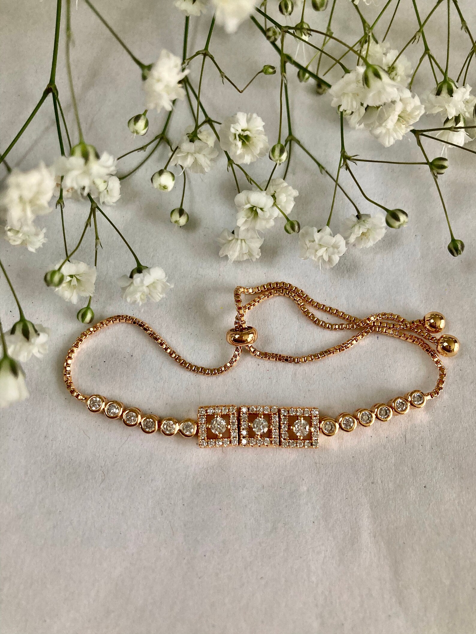 Gold plated adjustable bracelet Etsy