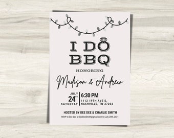 I Do BBQ Digital Invitation, Engagement Party Invitation