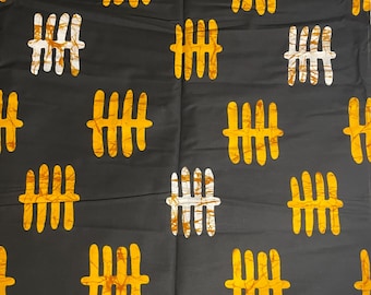 Tela nigeriana Ankara, 6 yardas, Ankara original, estampado africano, marca Phoenix Hitarget, algodón, negro/amarillo