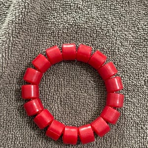 Igbo Coral Bracelet, Faux Coral, Red