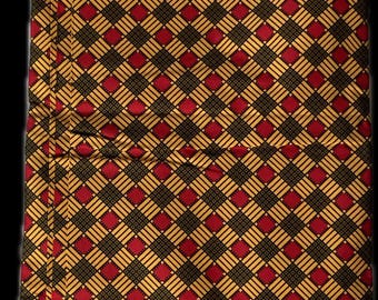 Tela nigeriana Ankara, 6 yardas, Ankara original, estampado africano, HITARGET, algodón, amarillo/rojo