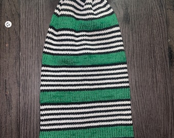 Igbo Isi Agu Cap / Beanie, African men’s hat, Green / White / Black