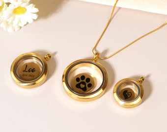 Benutzerdefinierte Haustier Medaillon Medaillon, Haustier Erinnerung Schmuck Medaillon, Haustier Haar Erinnerung Urne, Erinnerung Andenken Halskette