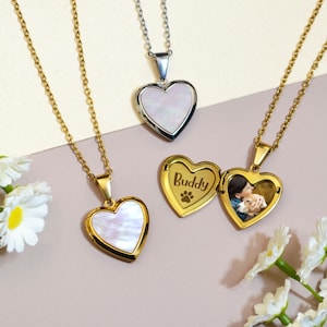 Heart Locket Necklace with Photo,Pet Memorial Locket,Pet Memorial Gift,Dog Mom Jewelry,Pet Keepsake Necklace,Pet Lover Gift,Christmas Gifts