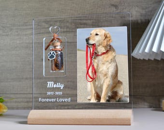 Pet Memorial Plaque, Custom Acrylic Pet Portrait Gift, Dog or Cat Loss Sympathy Keepsake, Personalized Tribute Sign, Custom Pet fur Keepsake