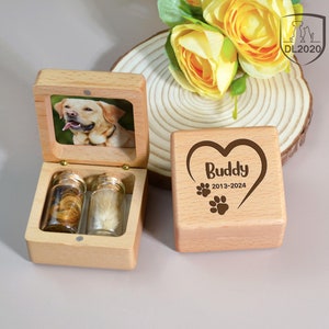 Custom Wooden Pet fur Keepsake,Wooden pet ashes box,Personalized pet loss sympathy gift,Dog memorial,Cat Keepsake Gift,Pet Loss Gifts