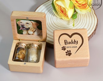Custom Wooden Pet fur Keepsake,Wooden pet ashes box,Personalized pet loss sympathy gift,Dog memorial,Cat Keepsake Gift,Pet Loss Gifts