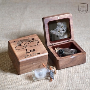 Souvenir en bois personnalisé de fourrure d'animal de compagnie, boîte en bois de cendre d'animal de compagnie, cadeau personnalisé de sympathie de perte d'animal de compagnie, mémorial de chien, cadeau de souvenir de chat, cadeaux de perte d'animal de compagnie