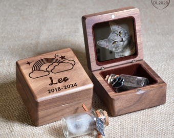 Custom Wooden Pet fur Keepsake, Wooden pet ashes box, Personalized pet loss sympathy gift, Dog memorial, Cat Keepsake Gift, Pet Loss Gifts