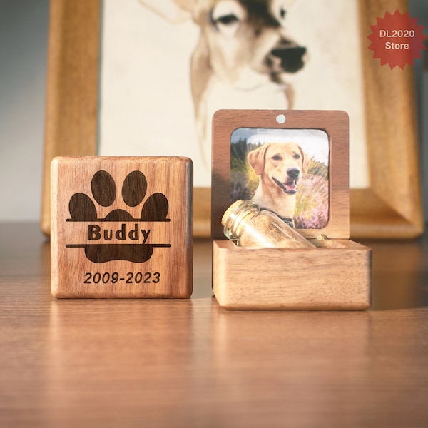 Custom Wooden Pet fur Keepsake,Wooden pet ashes box,Personalized pet loss sympathy gift,Dog memorial,Cat Keepsake Gift,Pet Loss Gifts