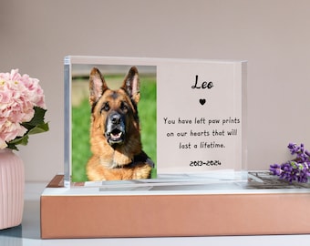 Placa conmemorativa para mascotas, bloque de fotos de acrílico, regalo de simpatía por perros, regalo de duelo por mascotas, regalo de simpatía por gatos, perros y cualquier otro animal