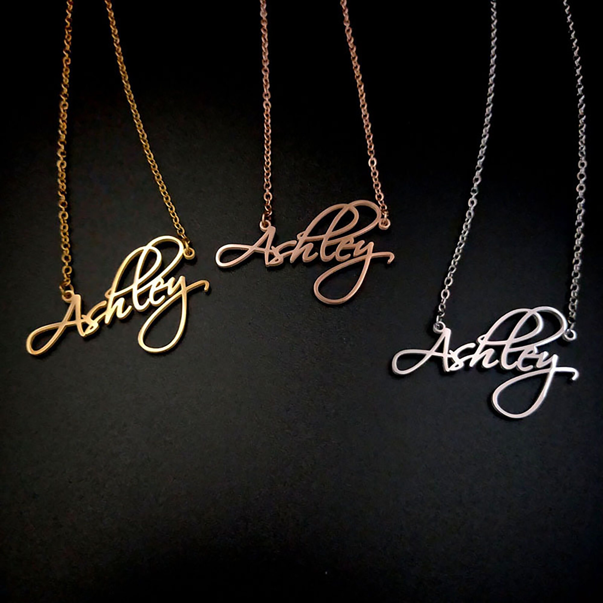 DIY name custom letter necklace name pendant stainless Etsy