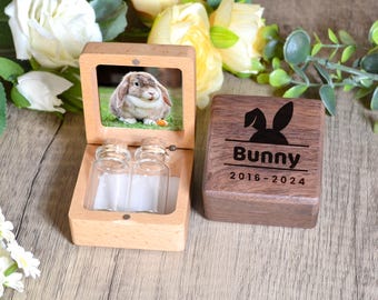 Kundenspezifische hölzerne Haustier-Haar-Gedenkbox, Haustierfell-Andenken, Hundehaar-Denkmal, Hundehaar-Erinnerungsbox, Gedenkbox für Kaninchen, Pferde, Meerschweinchen