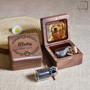 Benutzerdefinierte hölzerne Haustier Andenken, Holz Haustier Asche Box, personalisierte Haustier Verlust Sympathie Geschenk, Hundemal, Katzenandenken, Haustier Verlust Geschenke